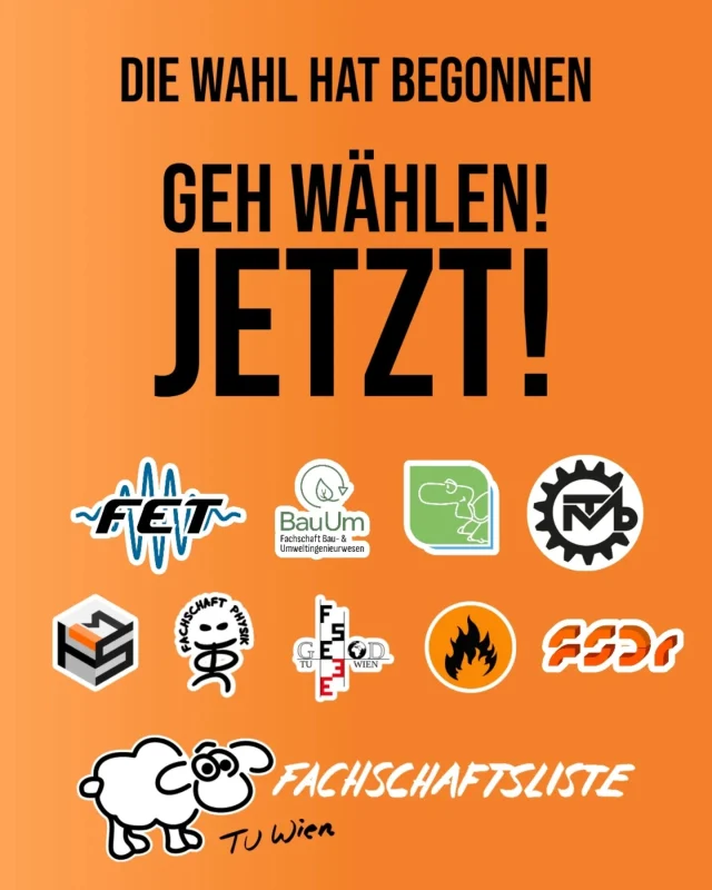 Jetzt kommt es drauf an! Nutze deine Stimme und geh wählen. Bis Donnerstag kannst du in den Wahllokalen der TU deine Stimme abgeben.